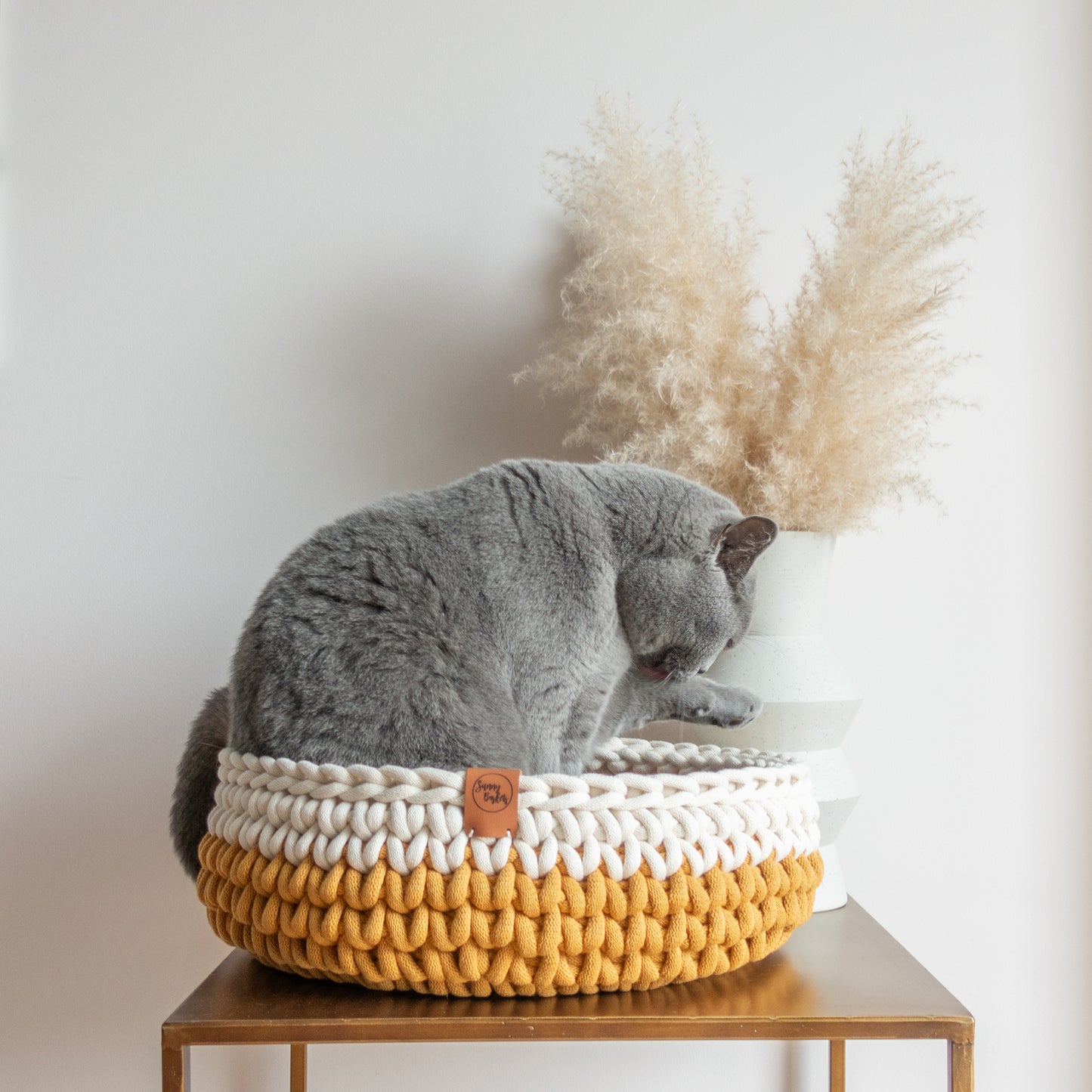 Sunny Basket kattenmand two tone geel