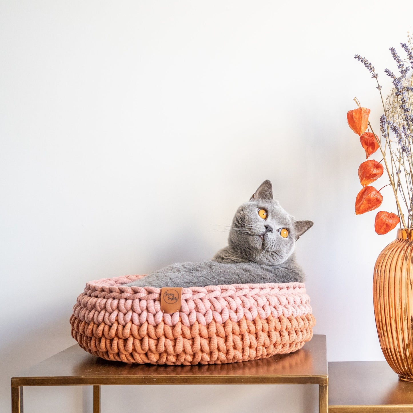 Sunny Basket kattenmand two-tone terra roze