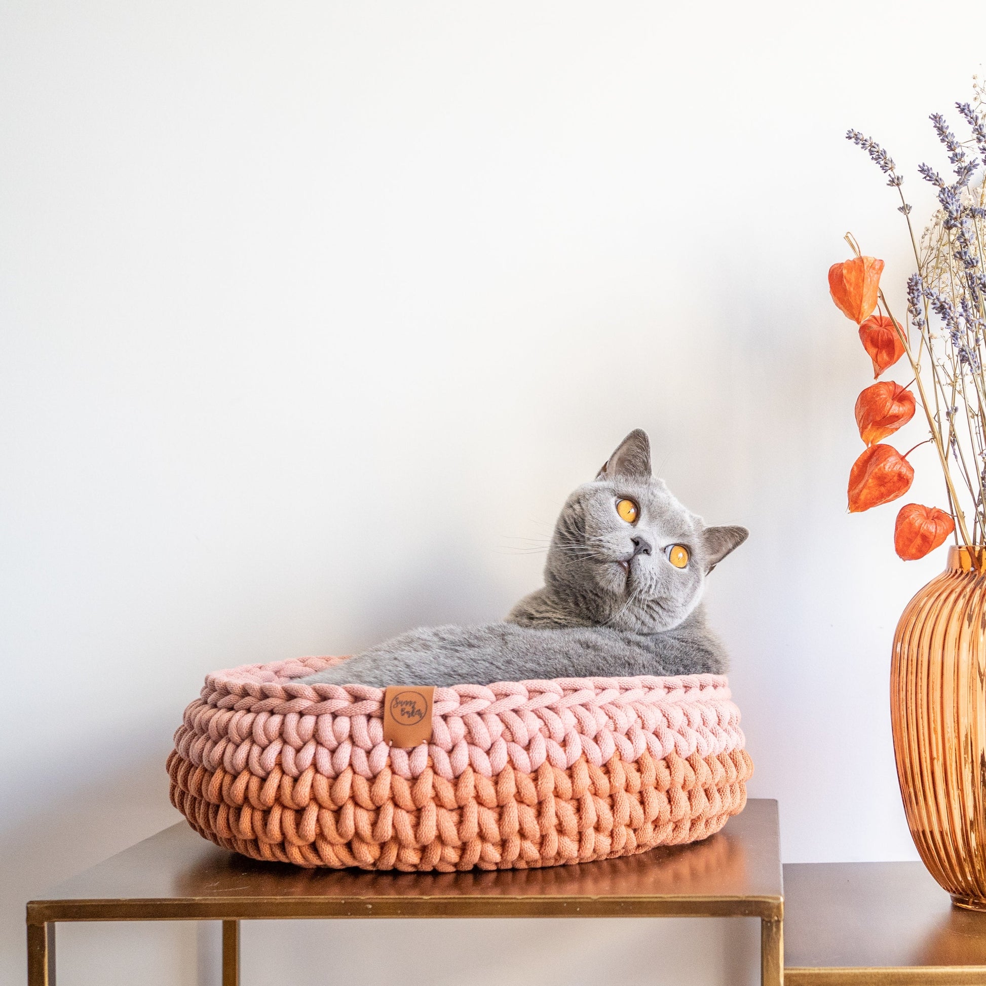 Sunny Basket kattenmand two-tone terra roze
